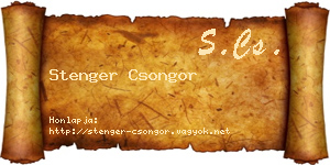 Stenger Csongor névjegykártya